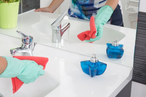 Professional office cleaners in SW9 working in a modern workspace