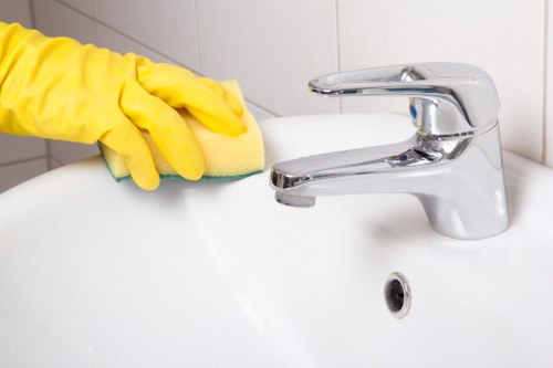 PPE and cleaning tools arranged for safe carpet cleaning in SW9